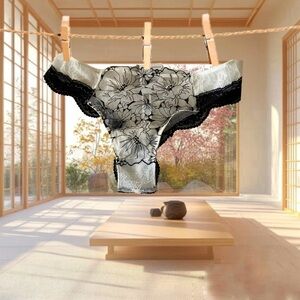 Sheer floral Lace Brazilian Panty NWT